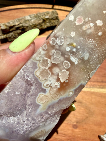 AMETHYST + FLOWER AGATE TOWER