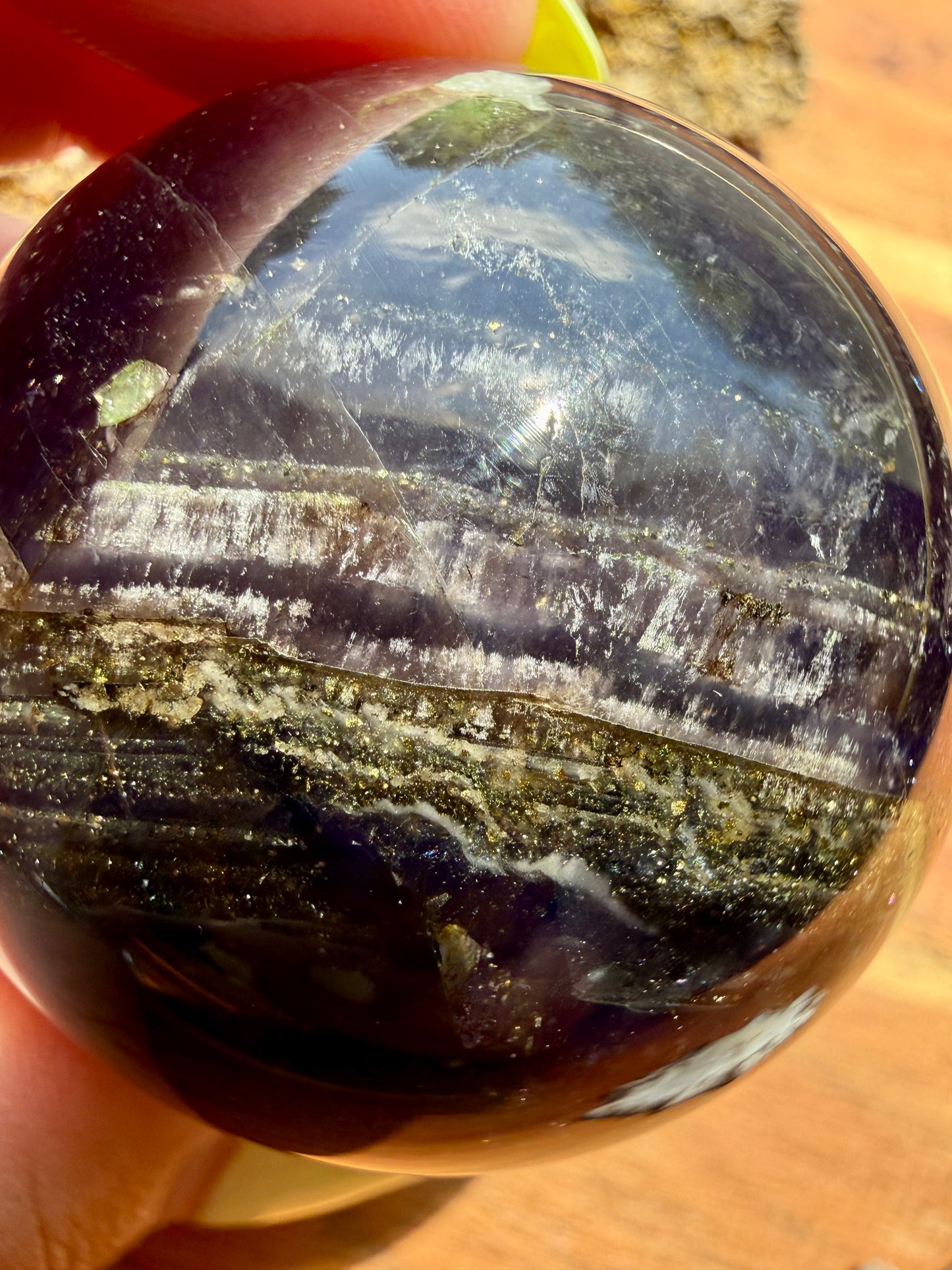 GALAXY FLUORITE (PYRITE + FLUORITE) SPHERE