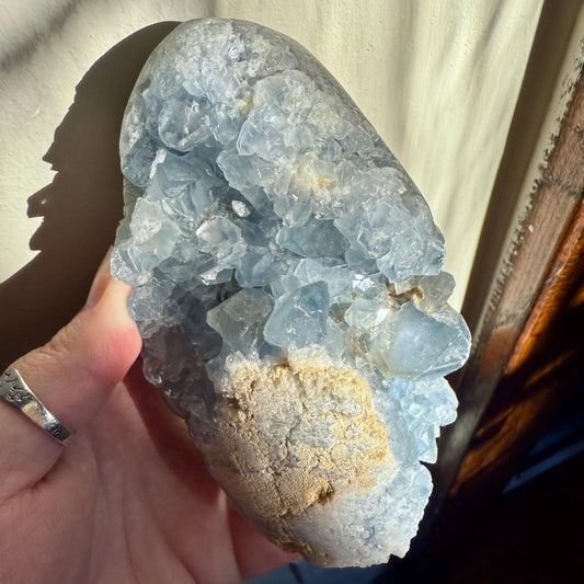 Blue Celestite Cluster | Blue Celestite Geode | Natural Celestite Cluster | Raw Celestite Cluster | Raw Gemstone Cluster (Stands On Its Own)