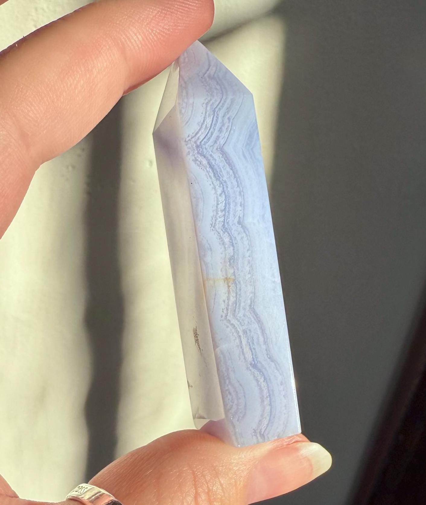 Blue Lace Agate Tower | Blue Lace Agate | Blue Tower | Crystal Tower | Blue Crystal | Altar Decor | Home Decor | Crystal Carving