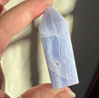 Blue Lace Agate Tower | Blue Lace Agate | Blue Tower | Crystal Tower | Blue Crystal | Altar Decor | Home Decor | Crystal Carving