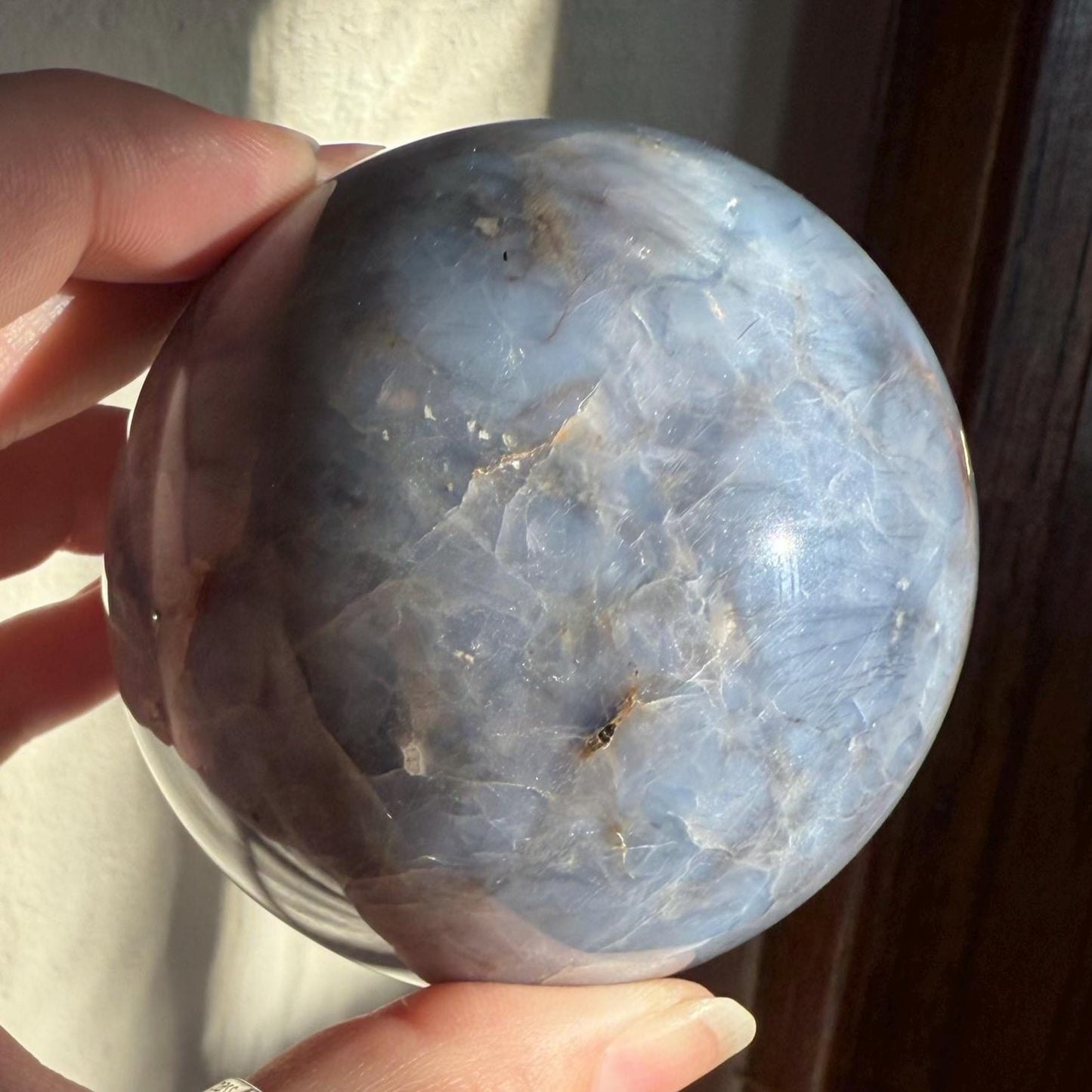 Natural Blue Opal Sphere | Blue Opal Sphere | Opal Sphere | Crystal Sphere | Crystal Carving | Altar Decor | Blue Crystal | Home Decor