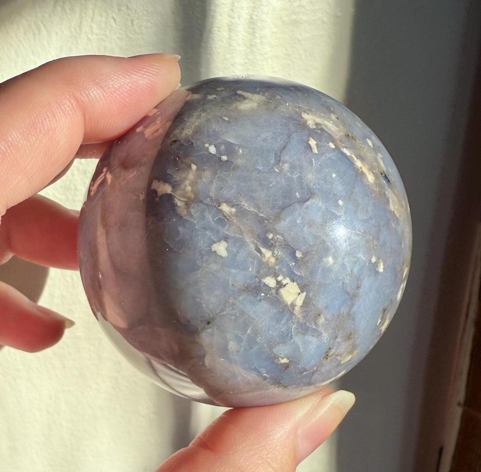 Natural Blue Opal Sphere | Blue Opal Sphere | Opal Sphere | Crystal Sphere | Crystal Carving | Altar Decor | Blue Crystal | Home Decor