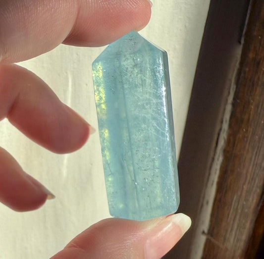 Small Aquamarine Tower | Aquamarine Tower | Blue Crystal | Crystal Carving | Crystal Point | Crystal Grid Crystals | Small Crystals