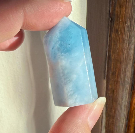 Small Aquamarine Tower | Aquamarine Tower | Blue Crystal | Crystal Carving | Crystal Point | Crystal Grid Crystals | Small Crystals