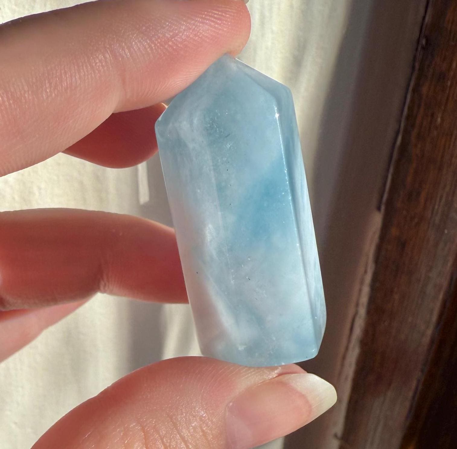 Small Aquamarine Tower | Aquamarine Tower | Blue Crystal | Crystal Carving | Crystal Point | Crystal Grid Crystals | Small Crystals