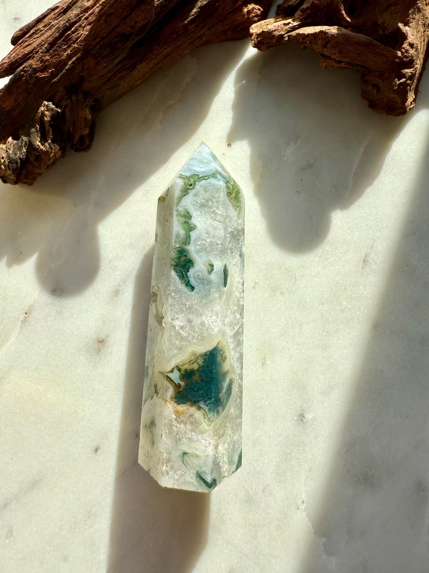 Moss Agate Tower || Moss Agate || Crystal Tower || Altar Decor || Home Decor || Crystal Agate Tower || Carved Gemstone || Crystal Carving