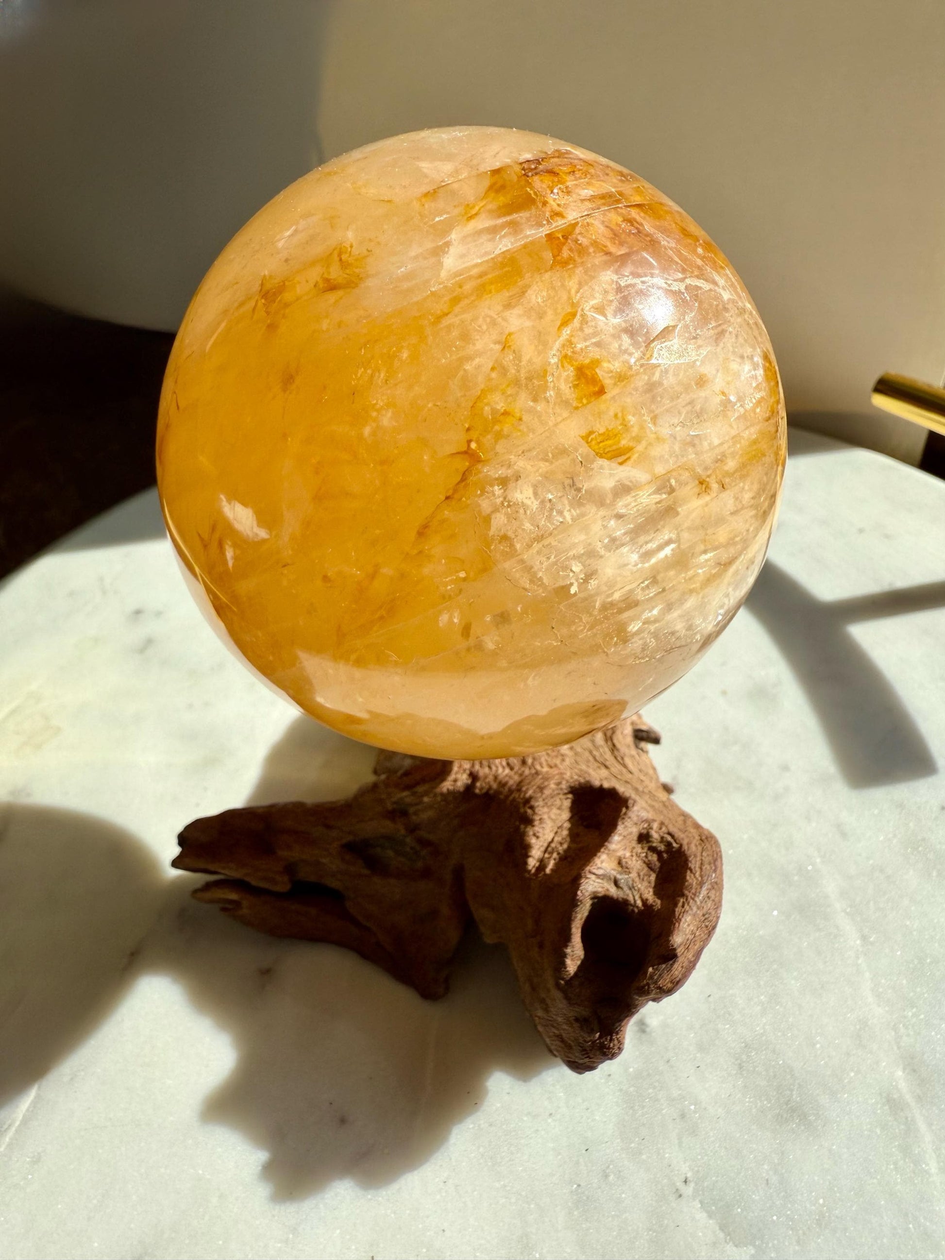 Golden Healer Sphere (73mm) || Large Golden Healer Sphere || Crystal Sphere