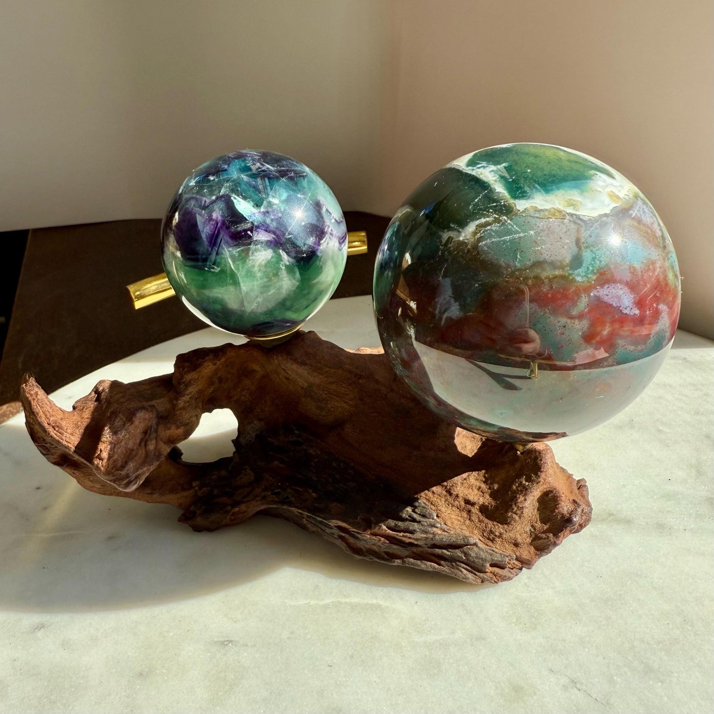 Driftwood Sphere Stand || Natural Wood Sphere Stand || Crystal Sphere Stand || Crystal Stand || Crystal Holder || Sphere Holder