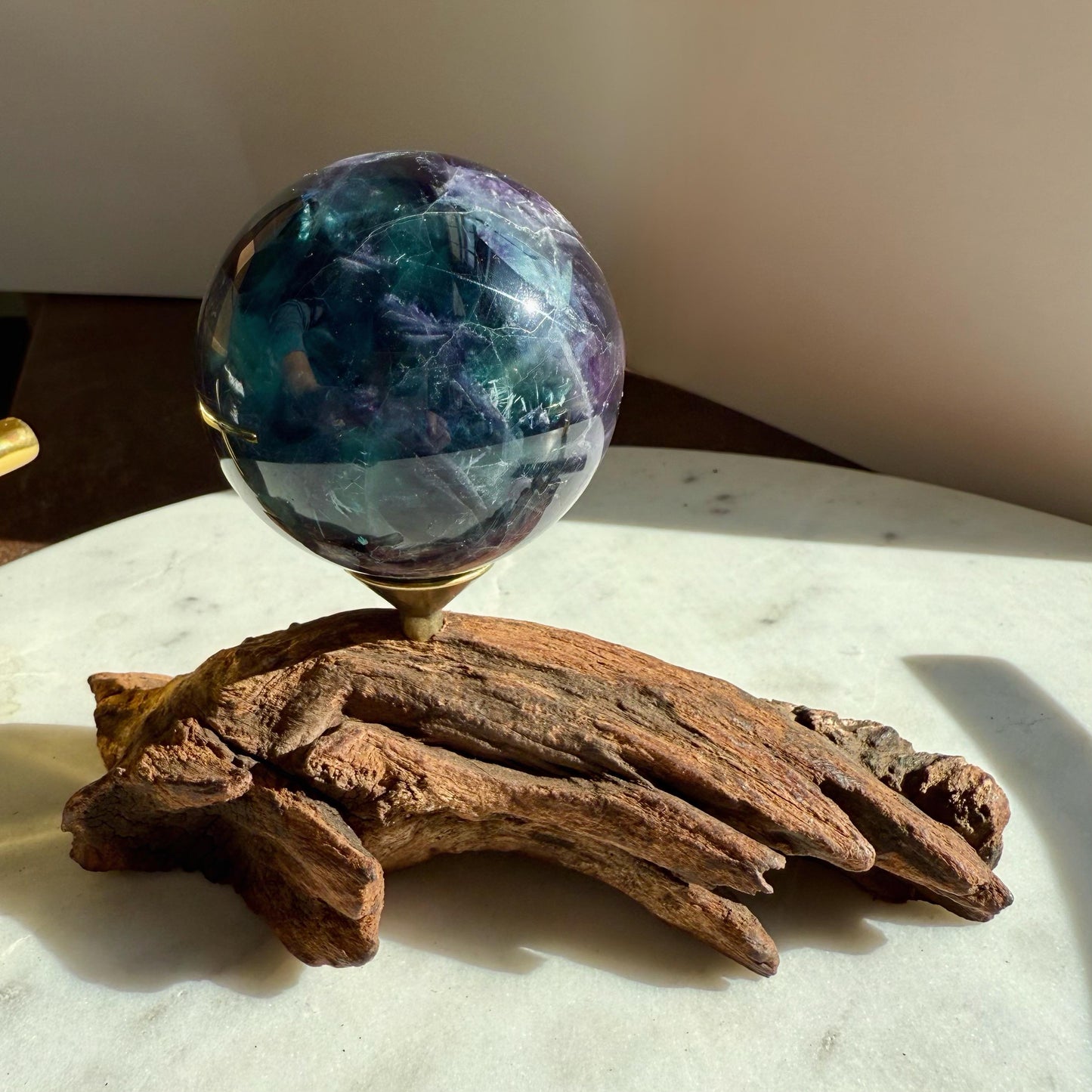 Driftwood Sphere Stand || Natural Wood Sphere Stand || Crystal Sphere Stand || Crystal Stand || Crystal Holder || Sphere Holder