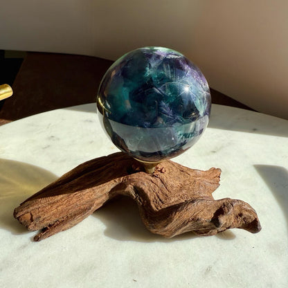 Driftwood Sphere Stand || Natural Wood Sphere Stand || Crystal Sphere Stand || Crystal Stand || Crystal Holder || Sphere Holder