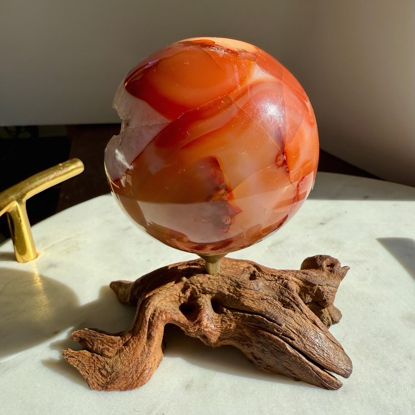 Driftwood Sphere Stand || Natural Wood Sphere Stand || Crystal Sphere Stand || Crystal Stand || Crystal Holder || Sphere Holder