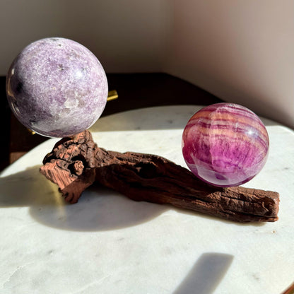 Driftwood Sphere Stand || Natural Wood Sphere Stand || Crystal Sphere Stand || Crystal Stand || Crystal Holder || Sphere Holder