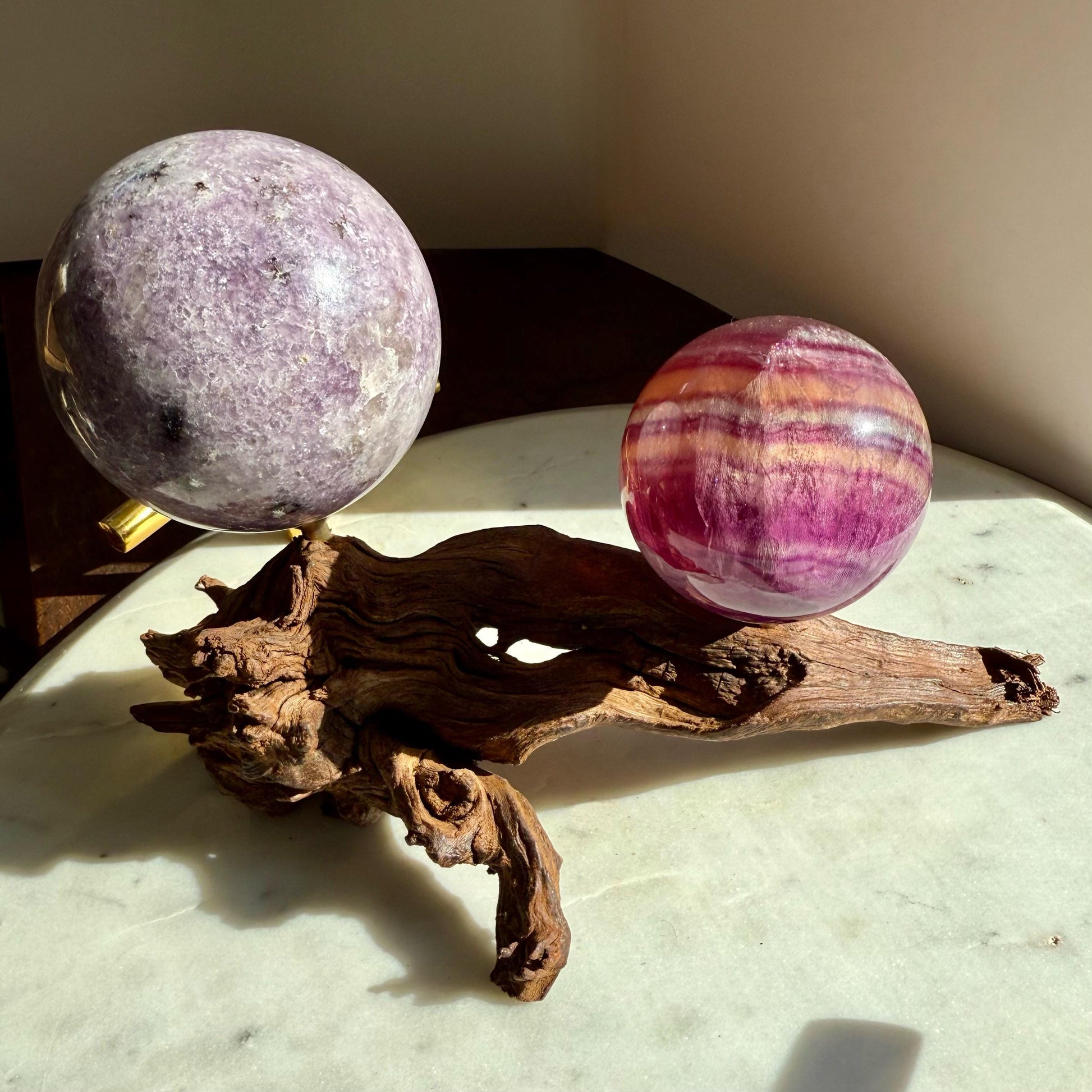 Driftwood Sphere Stand || Natural Wood Sphere Stand || Crystal Sphere Stand || Crystal Stand || Crystal Holder || Sphere Holder