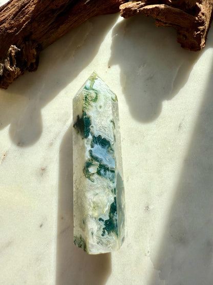 Moss Agate Tower || Moss Agate || Crystal Tower || Altar Decor || Home Decor || Crystal Agate Tower || Carved Gemstone || Crystal Carving