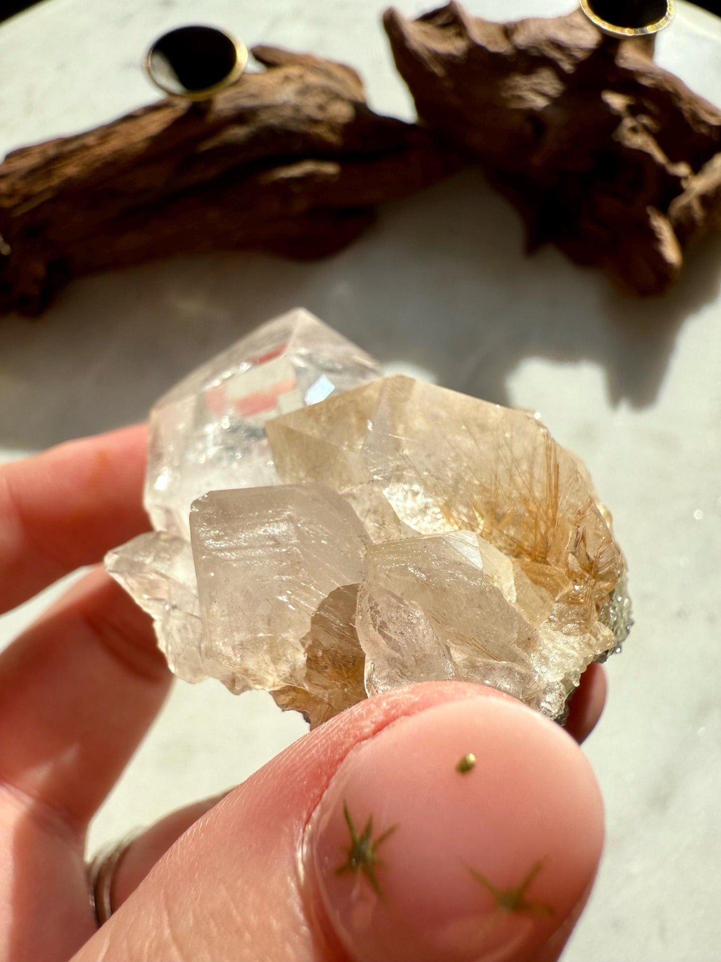 Rare Himalayan Quartz Cluster | Clear Himalayan Quartz with Gold Rutile | Samadhi Quartz | High Quality Himalayan Quartz | Rare Crystal