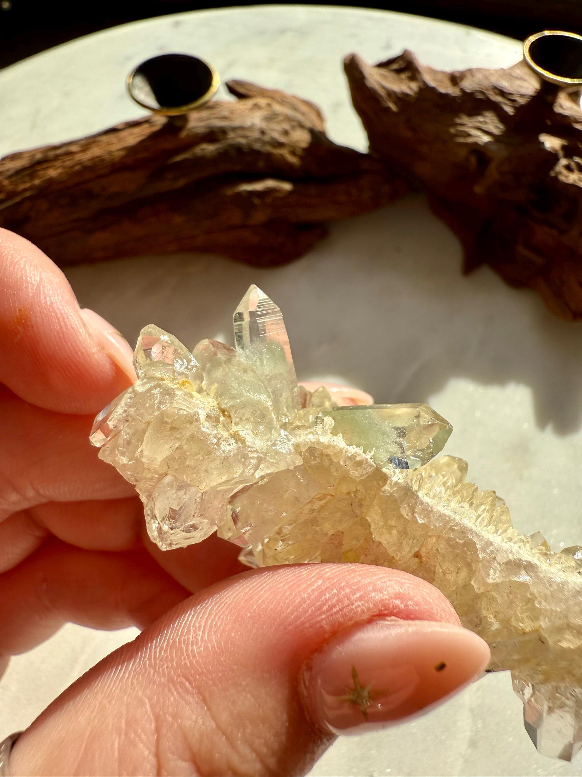 Rare Green Himalayan Quartz Cluster | Green Chlorite Himalayan Quartz | Samadhi Quartz | High Quality Himalayan Quartz | Rare Crystal