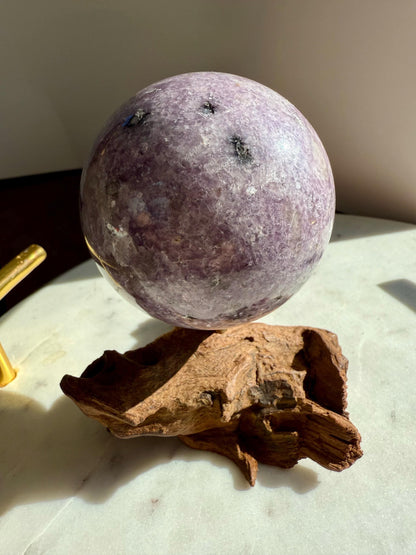 Lepidolite Sphere (61 mm) | Large Lepidolite Sphere | Purple Crystal Sphere | Purple Crystal | Crystal for Anxiety | Stress Relief Crystal