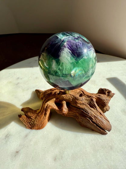 Feather Fluorite Sphere (40mm) || Fluorite Sphere || Crystal Sphere