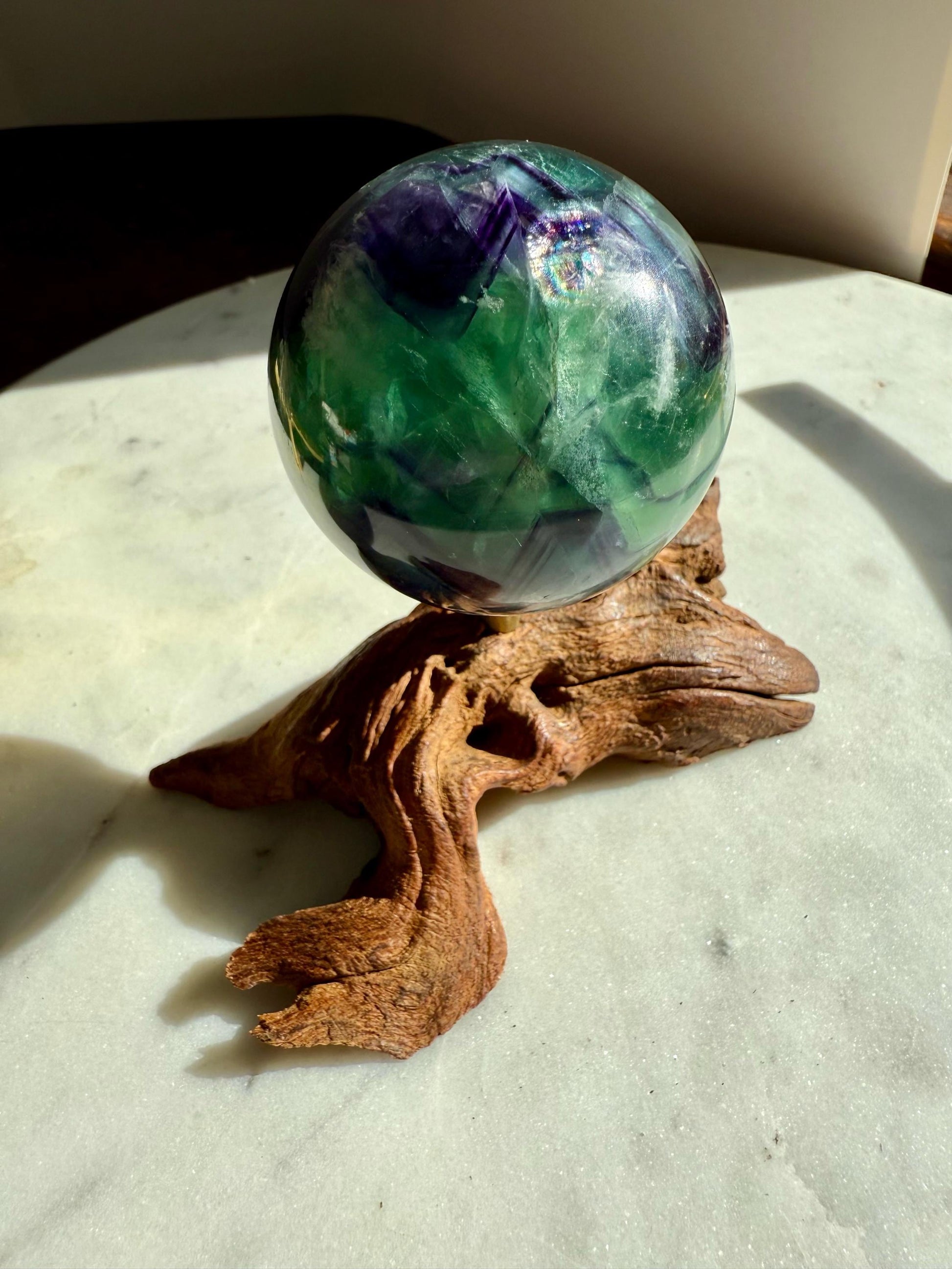 Feather Fluorite Sphere (40mm) || Fluorite Sphere || Crystal Sphere