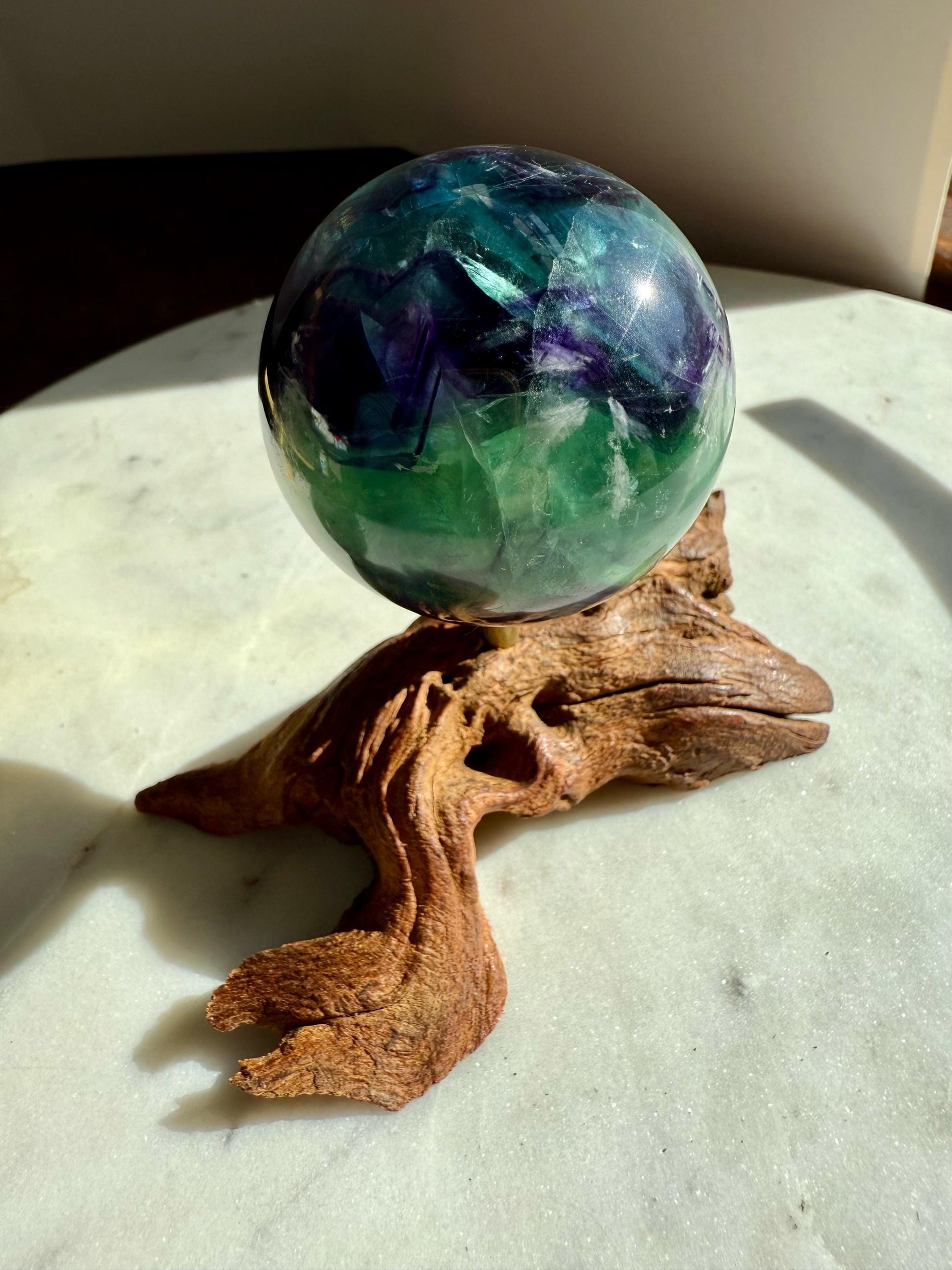 Feather Fluorite Sphere (40mm) || Fluorite Sphere || Crystal Sphere