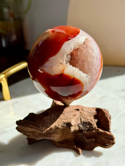 Carnelian and Red Sardonyx Sphere (60mm) || Carnelian Sphere || Red Sardonyx Sphere || Crystal Sphere || Druzy Sphere