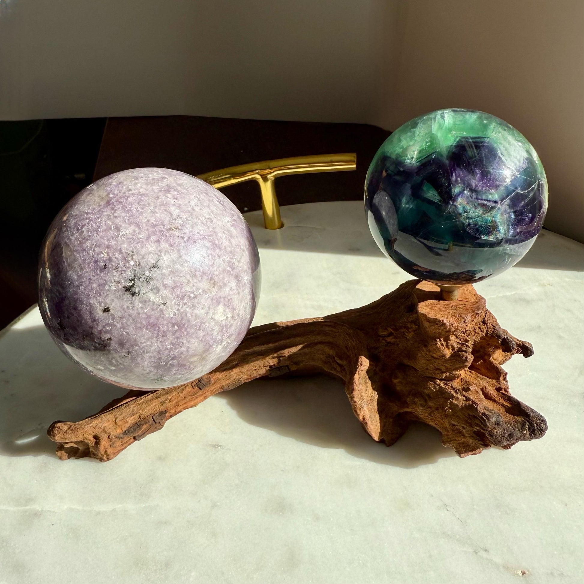 Driftwood Sphere Stand || Natural Wood Sphere Stand || Crystal Sphere Stand || Crystal Stand || Crystal Holder || Sphere Holder