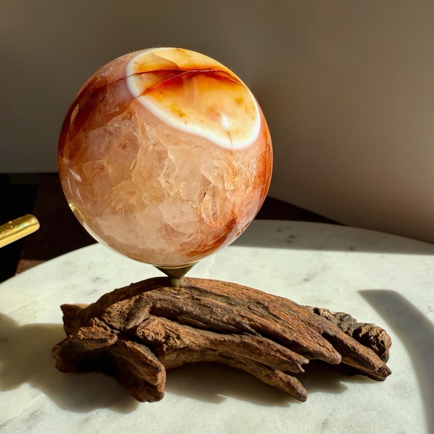 Driftwood Sphere Stand || Natural Wood Sphere Stand || Crystal Sphere Stand || Crystal Stand || Crystal Holder || Sphere Holder