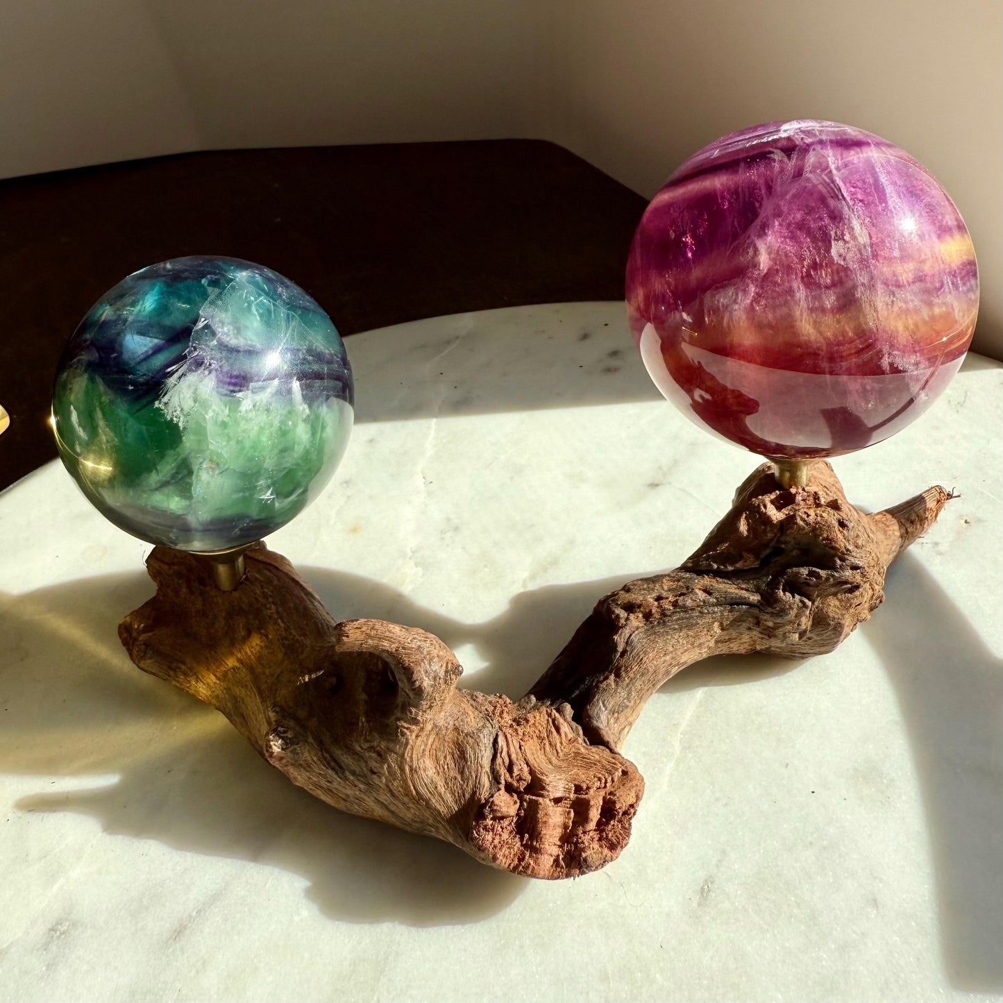 Driftwood Sphere Stand || Natural Wood Sphere Stand || Crystal Sphere Stand || Crystal Stand || Crystal Holder || Sphere Holder