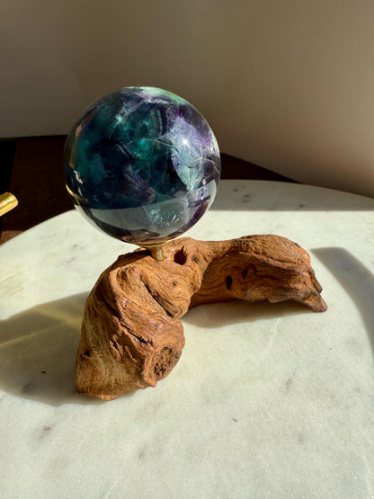 Driftwood Sphere Stand || Natural Wood Sphere Stand || Crystal Sphere Stand || Crystal Stand || Crystal Holder || Sphere Holder