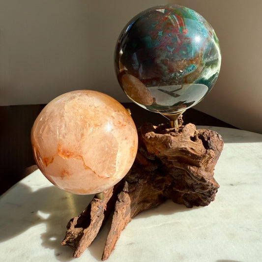 Driftwood Sphere Stand || Natural Wood Sphere Stand || Crystal Sphere Stand || Crystal Stand || Crystal Holder || Sphere Holder