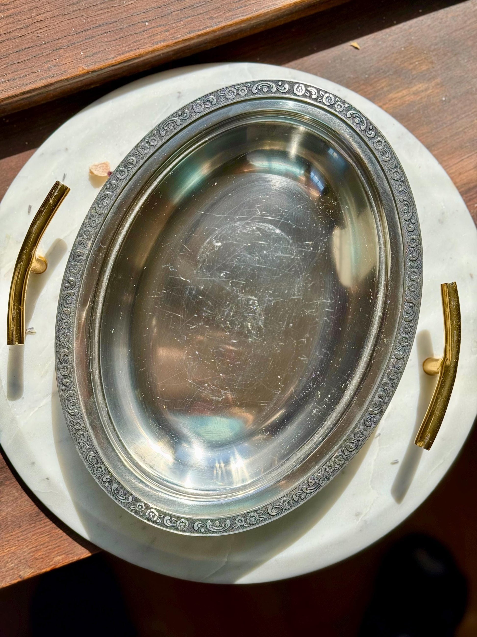 Vintage Altar Dish || Silver Altar Dish || Vintage Crystal Dish || Altar Offering Dish || Vintage Ritual Dish || Altar Dish || Crystal Dish