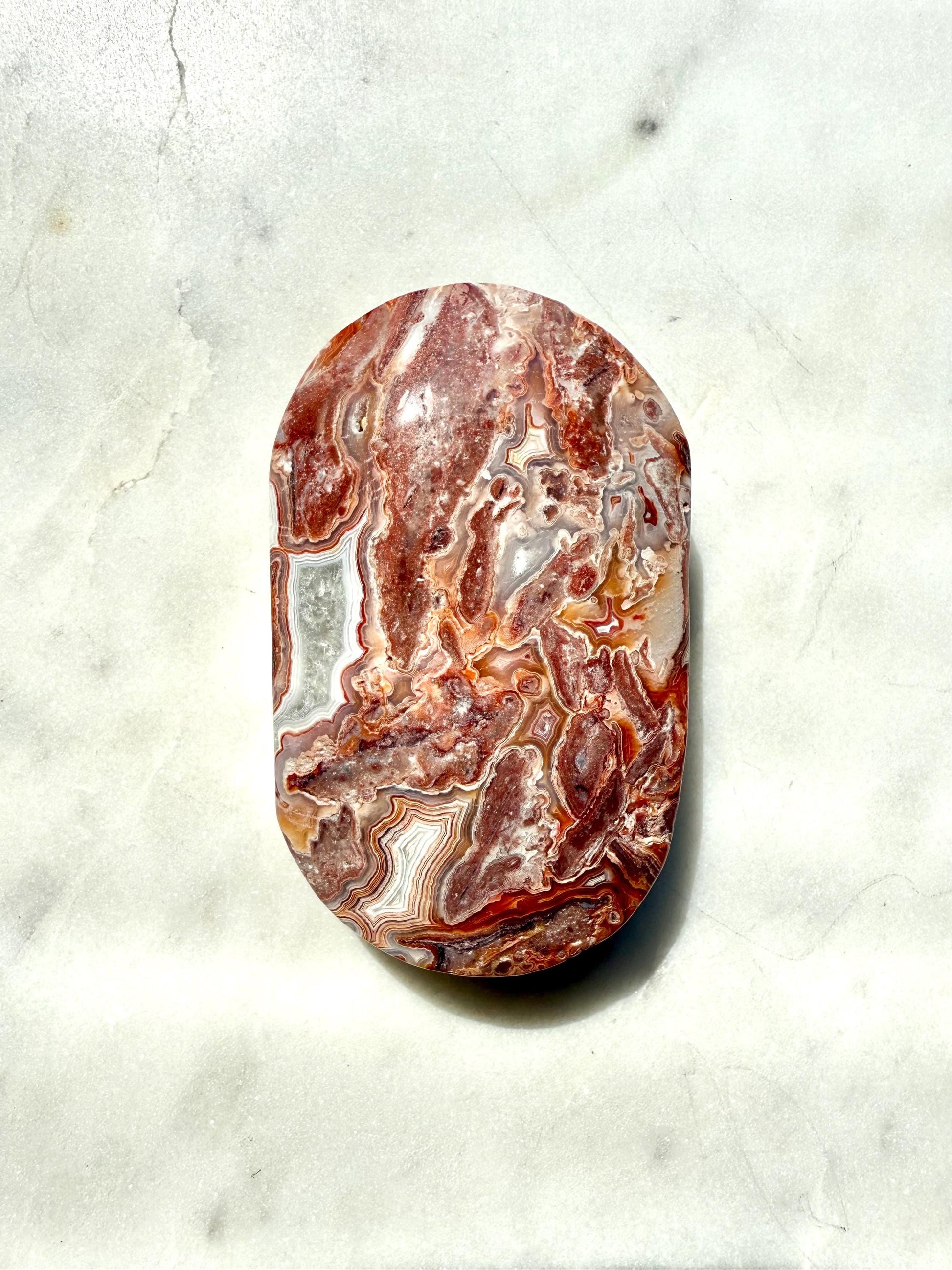 Crazy Lace Agate Palm Stone | Mexican Crazy Lace Agate | Gift for Crystal Lover | Happiness Crystal | Grounding Crystal | Crystal Gift