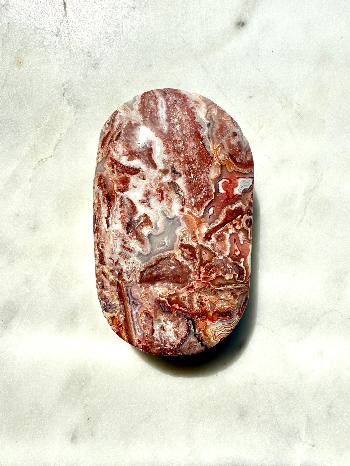Crazy Lace Agate Palm Stone | Mexican Crazy Lace Agate | Gift for Crystal Lover | Happiness Crystal | Grounding Crystal | Crystal Gift