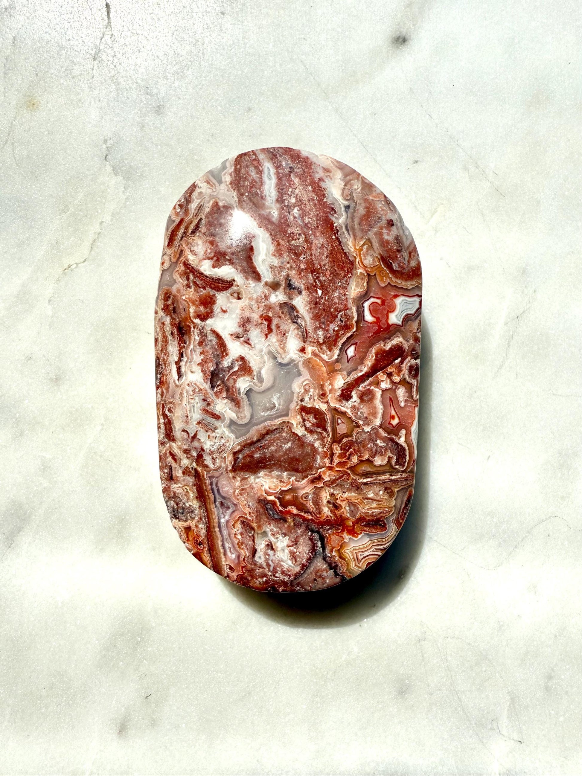 Crazy Lace Agate Palm Stone | Mexican Crazy Lace Agate | Gift for Crystal Lover | Happiness Crystal | Grounding Crystal | Crystal Gift
