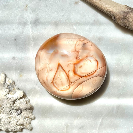 Carnelian Orca Agate Palm Stone || Carnelian Orca Agate || Gift for Crystal Lover || Orca Agate Palm || Crystal Palm Stone || Crystal Gift