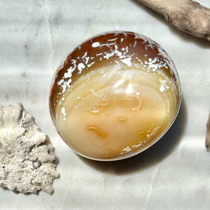 Carnelian Orca Agate Palm Stone || Carnelian Orca Agate || Gift for Crystal Lover || Orca Agate Palm || Crystal Palm Stone || Crystal Gift