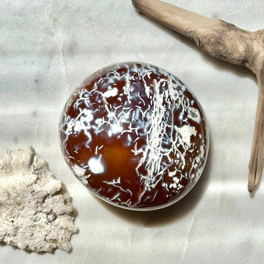 Carnelian Orca Agate Palm Stone || Carnelian Orca Agate || Gift for Crystal Lover || Orca Agate Palm || Crystal Palm Stone || Crystal Gift