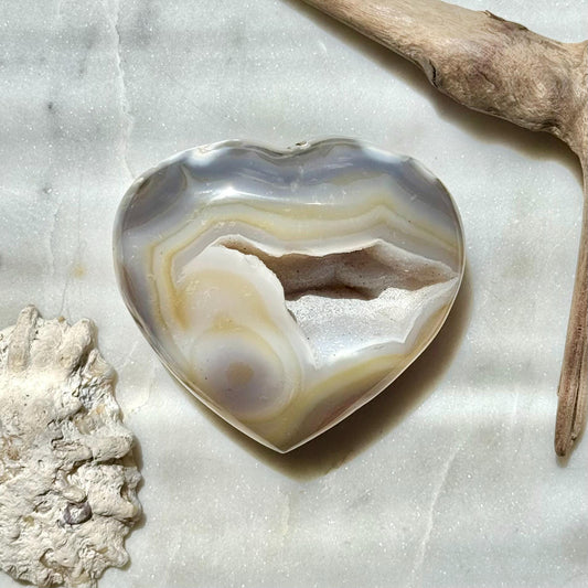 Druzy Orca Agate Heart || Carnelian Orca Agate || Gift for Crystal Lover || Crystal Heart || Heart Shaped Crystal || Crystal Gift