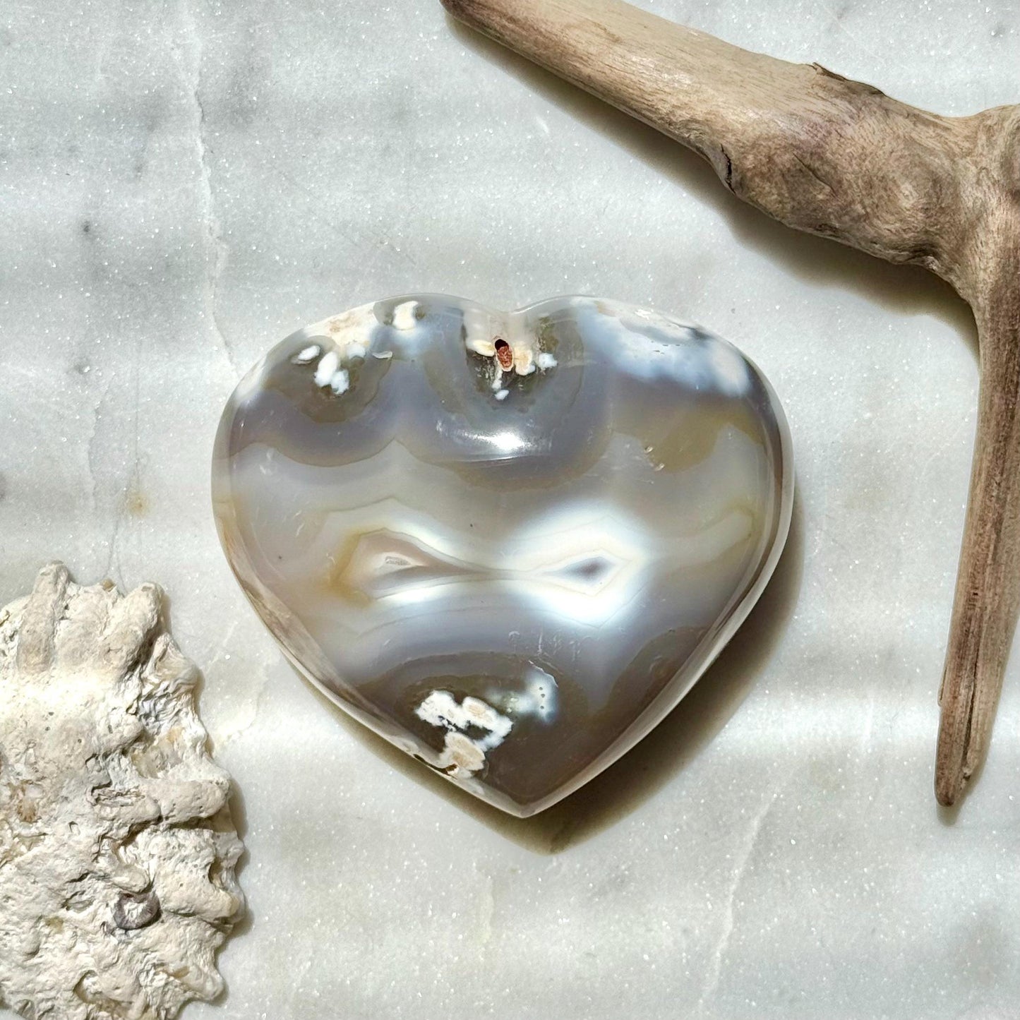 Druzy Orca Agate Heart || Carnelian Orca Agate || Gift for Crystal Lover || Crystal Heart || Heart Shaped Crystal || Crystal Gift