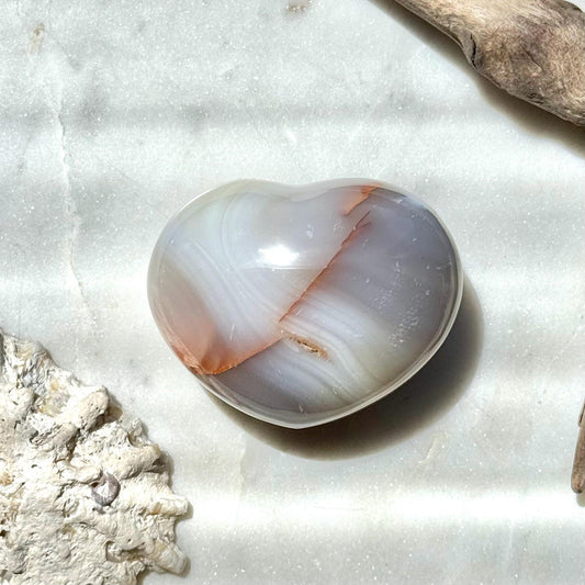 Carnelian Orca Agate Heart || Carnelian Orca Agate || Gift for Crystal Lover || Crystal Heart || Heart Shaped Crystal || Crystal Gift