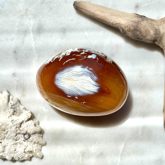Carnelian Orca Agate Palm Stone || Carnelian Orca Agate || Gift for Crystal Lover || Orca Agate Palm || Crystal Palm Stone || Crystal Gift
