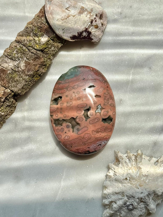 Ocean Jasper Palm Stone | Ocean Jasper | Gift for Crystal Lover | Calming Crystal | JoyfulCrystal | Rare Crystal | Unique Crystal
