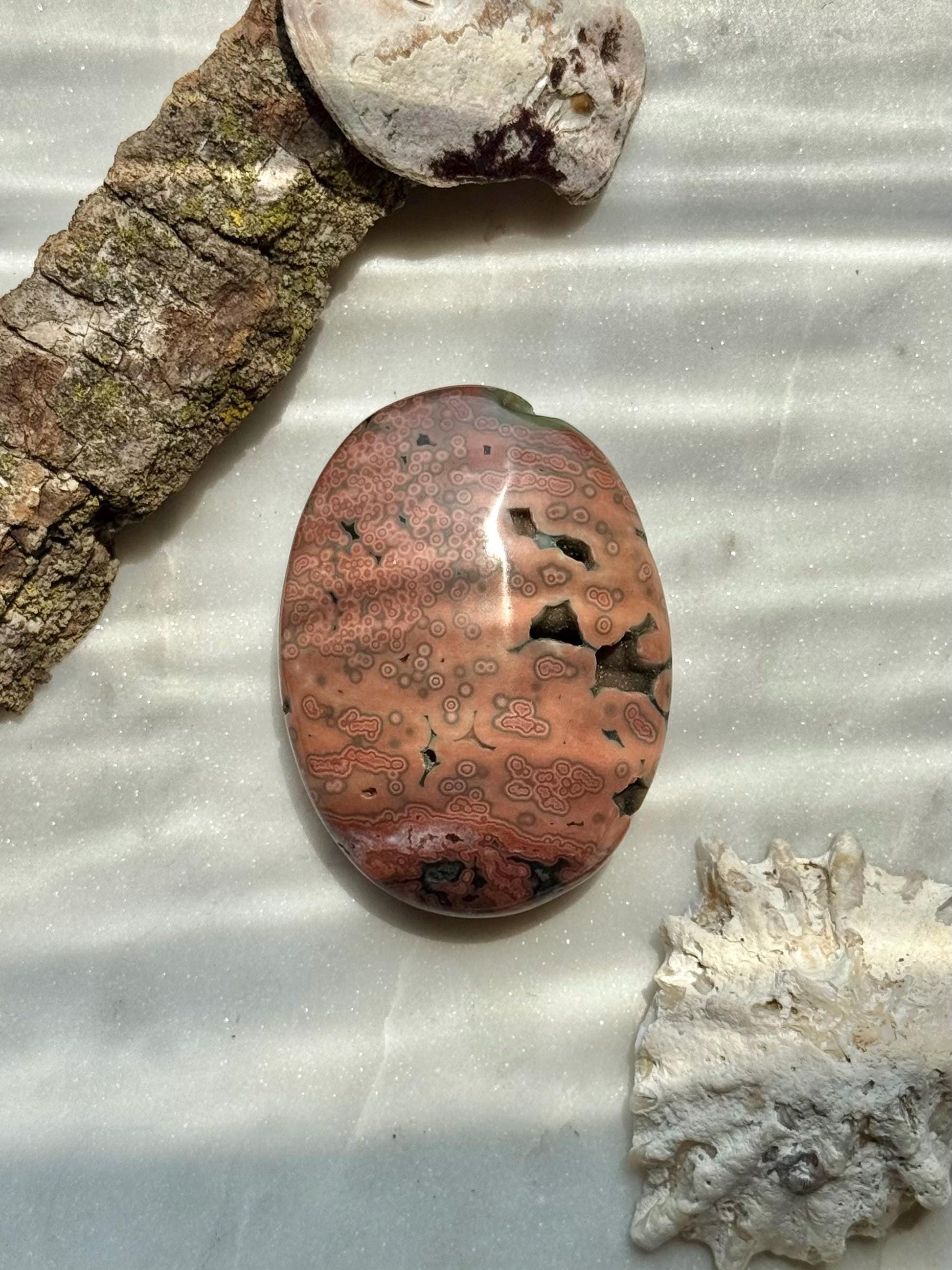 Ocean Jasper Palm Stone | Ocean Jasper | Gift for Crystal Lover | Calming Crystal | JoyfulCrystal | Rare Crystal | Unique Crystal