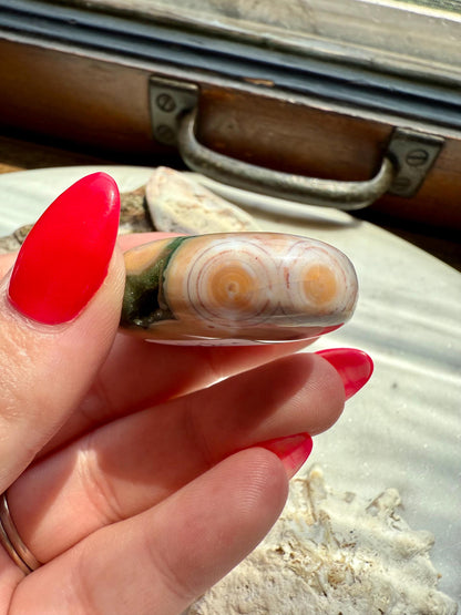 Ocean Jasper Palm Stone with Druzy | Ocean Jasper | Gift for Crystal Lover | Calming Crystal | JoyfulCrystal | Rare Crystal | Unique Crystal