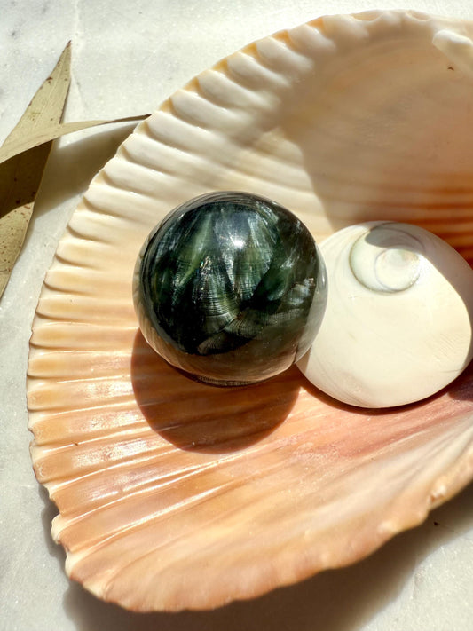 Small Seraphinite Sphere | Seraphinite | Small Crystal Sphere | Gift for Crystal Lover | Crystal Lover Gift | Self Love Crystal