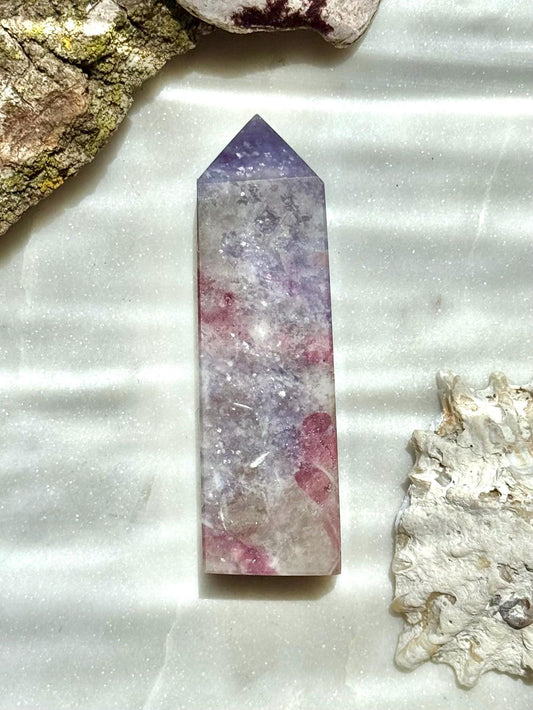 Unicorn Stone Tower | Unicorn Stone | Combo Mineral | Gift for Crystal Lover | Pink and Purple Crystal | Unique Crystal