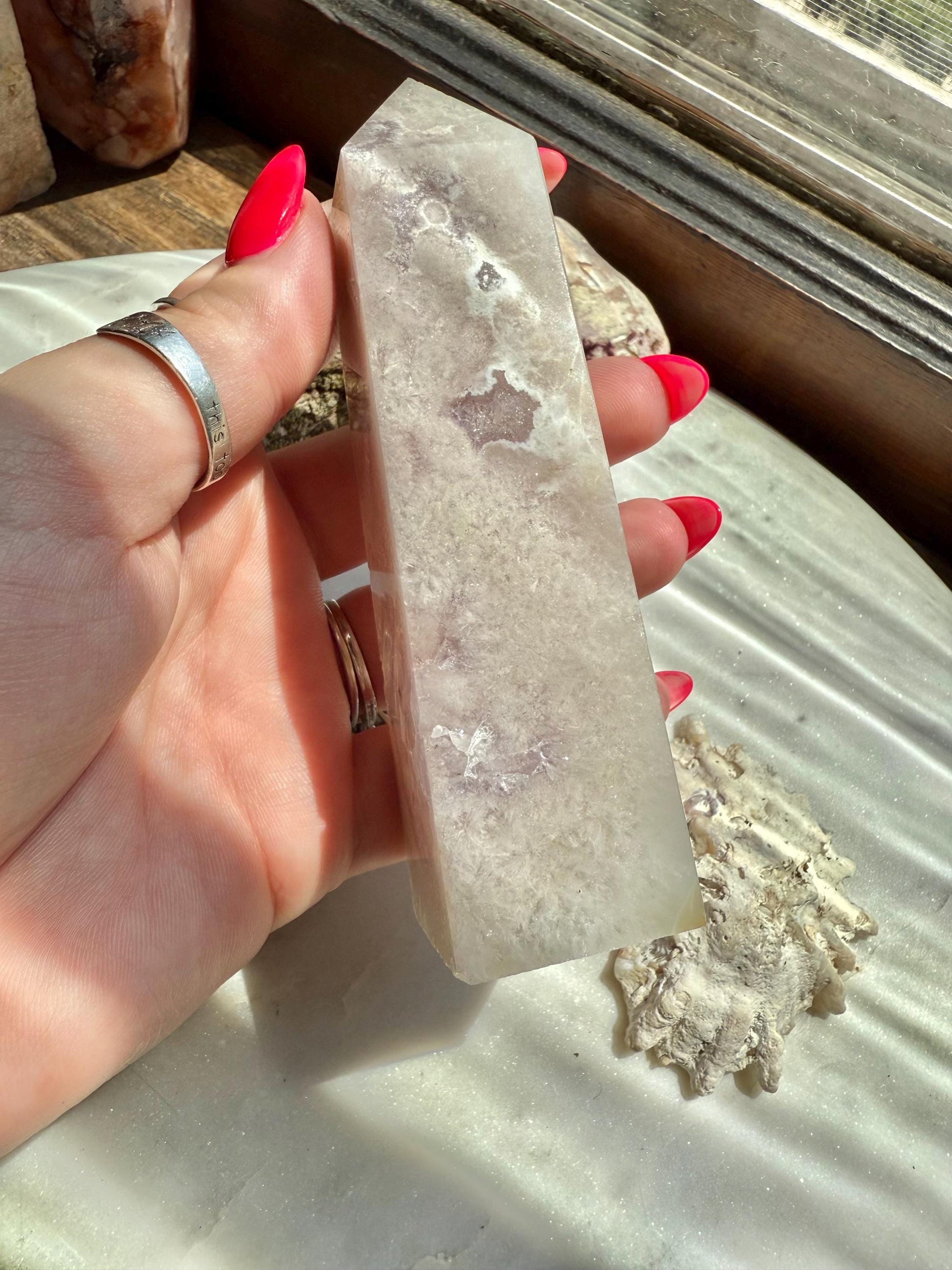 Amethyst and Clear Quartz Tower | Amethyst | Clear Quartz | Gift for Crystal Lover | Unique Crystal | Combo Crystal