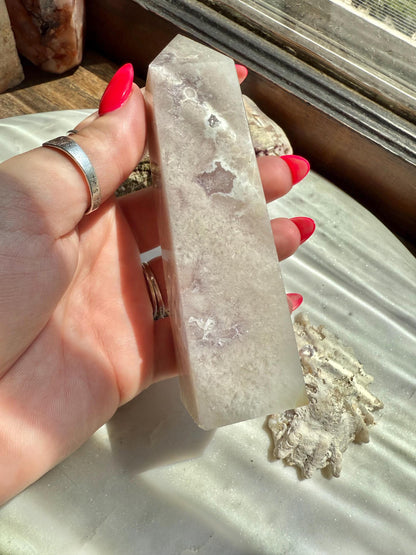 Amethyst and Clear Quartz Tower | Amethyst | Clear Quartz | Gift for Crystal Lover | Unique Crystal | Combo Crystal
