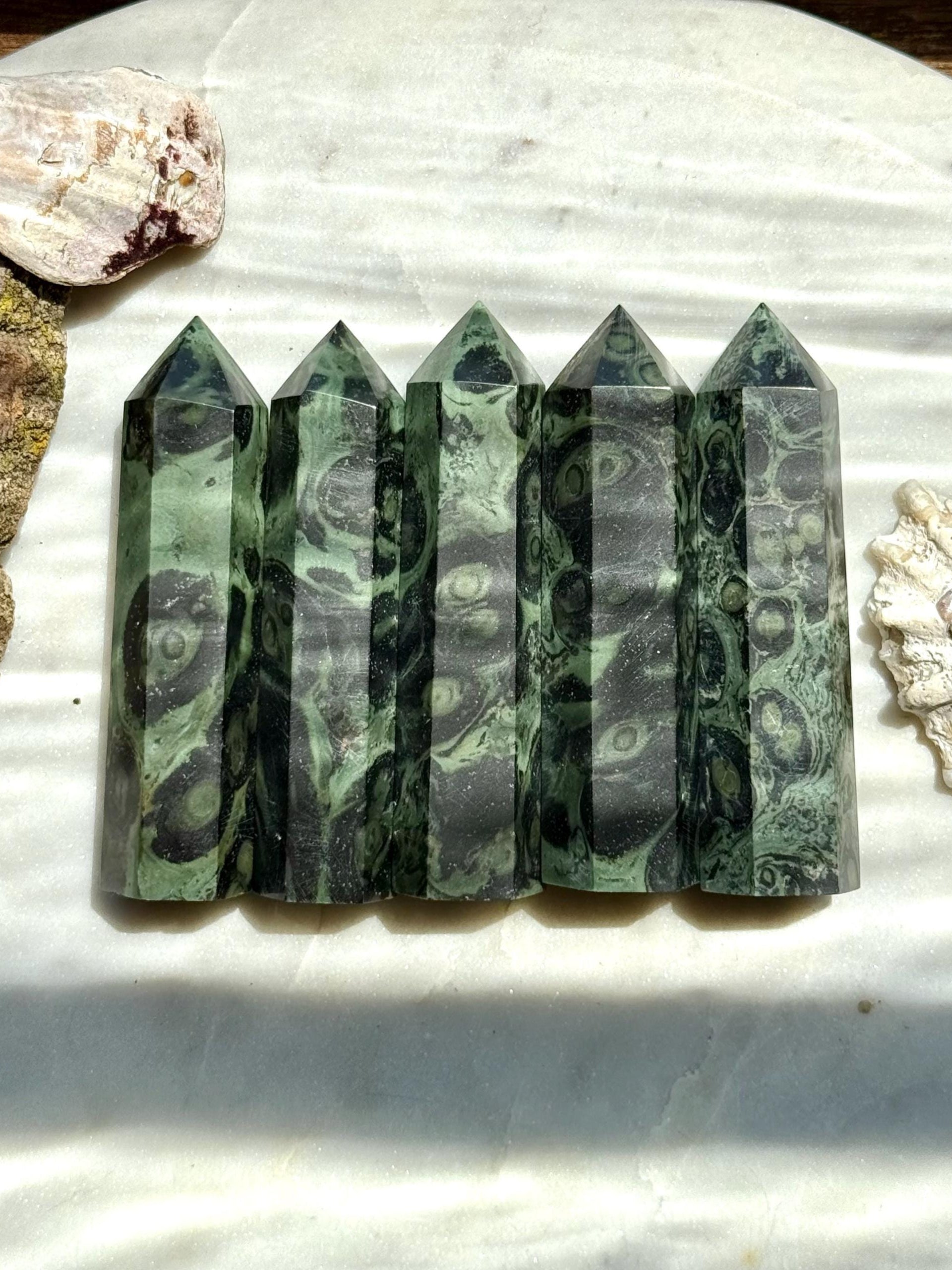 Kambaba Jasper Tower [One Tower] | Kambaba Jasper | Gift for Crystal Lover | Green Crystal | Unique Crystal | Crystal Tower